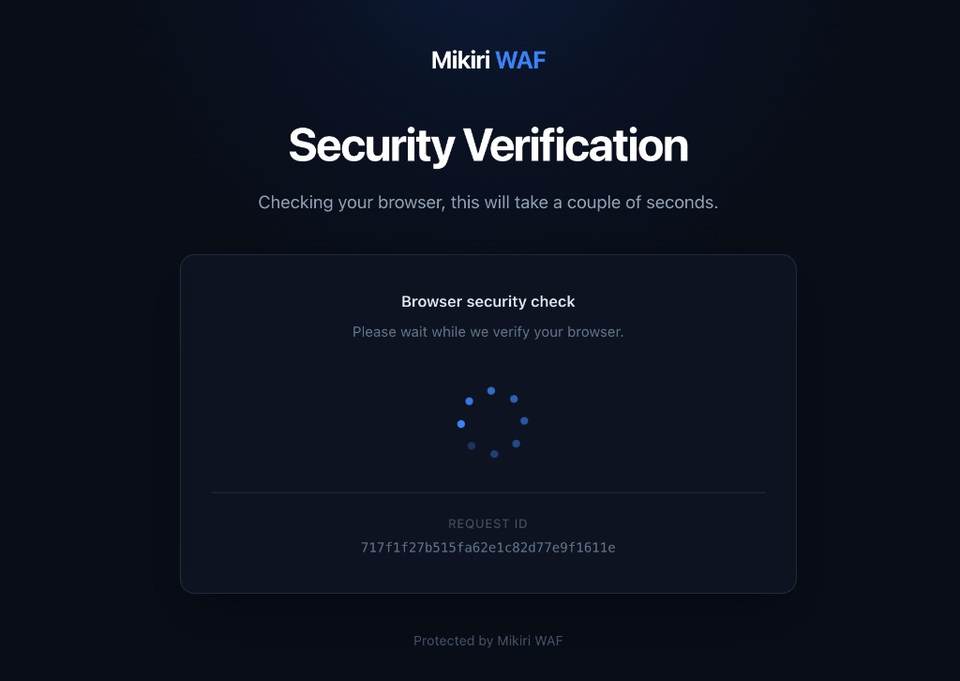 Mikiri WAF browser security check page